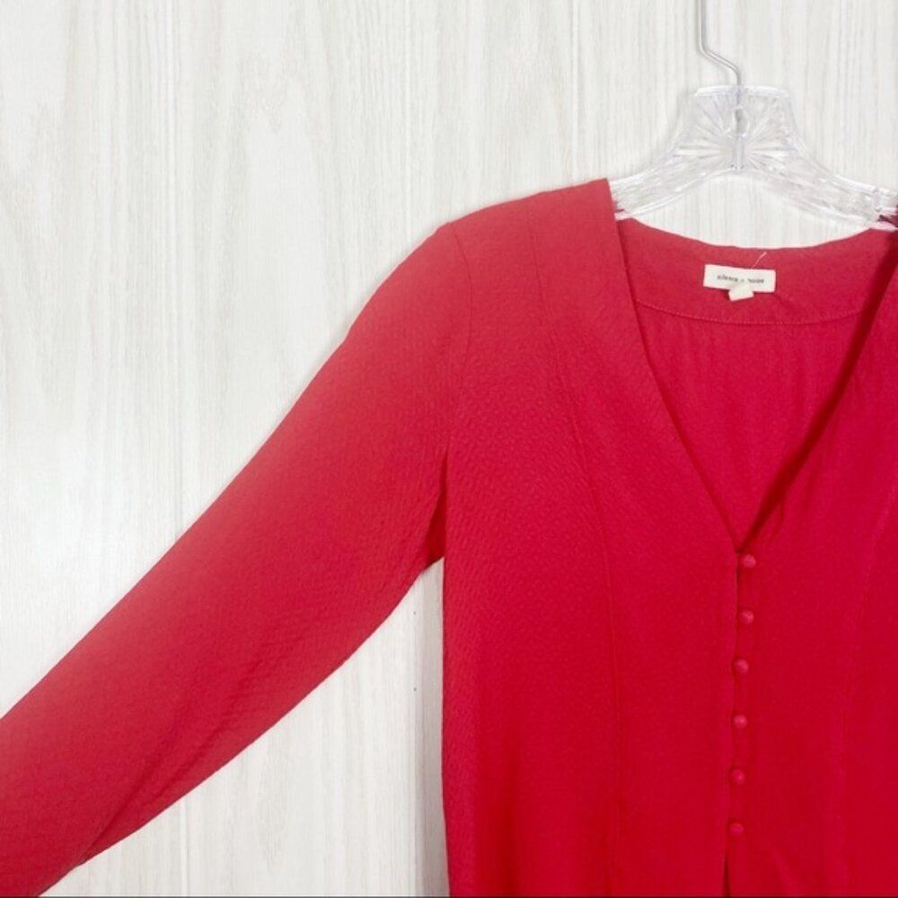 Silence + Noise | Tie Front Button Top Blouse - image 3